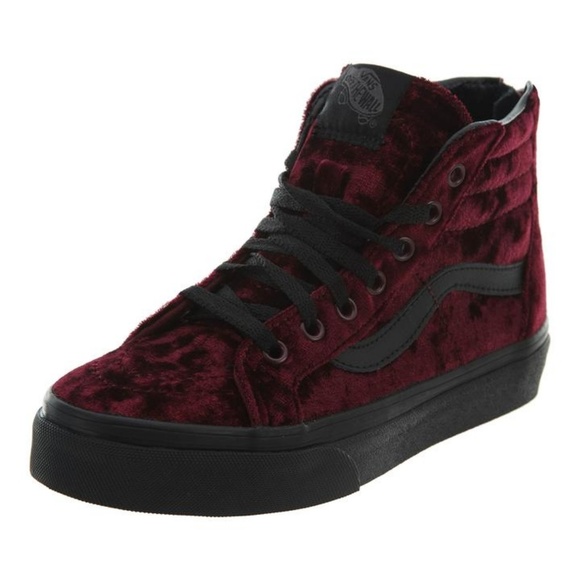 red and black vans high tops